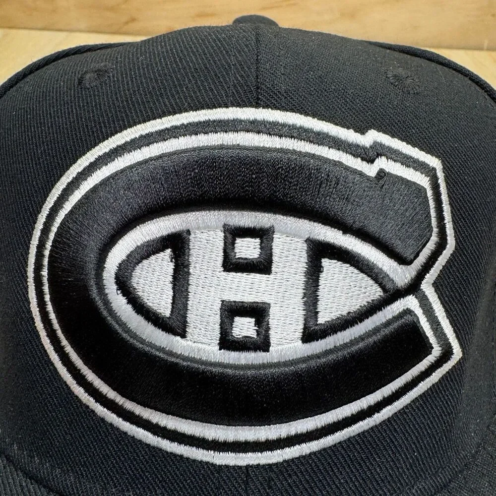 NEW Montreal Canadiens Mitchell Ness Liberty Fitted Hat Cap Black White sz 8